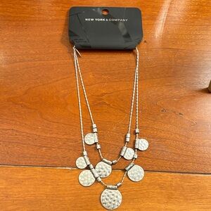 New York & Company Silver Disc Necklace
